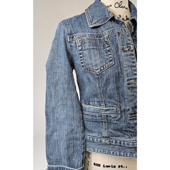 Anne Taylor Loft Jean /‎ Denim Jacket Women Size 0 - Picture 3 of 6